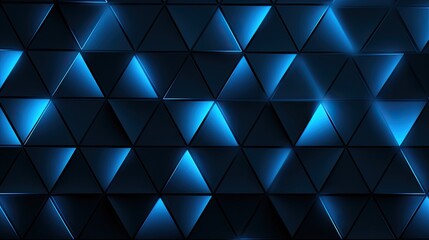 Fototapeta na wymiar A background with neon blue triangles arranged in a honeycomb pattern