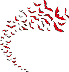 コウモリの群れ（swarm of bats）(PNG)