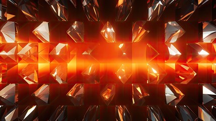 A background with neon orange diamonds arranged in a grid pattern with a glitch effect