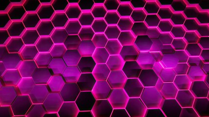 A background with neon pink circles arranged in a honeycomb pattern