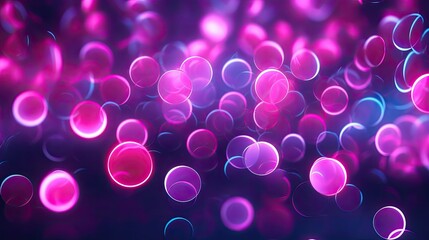 A background with neon pink circles arranged in a repeating pattern with a bokeh effect and a color grading