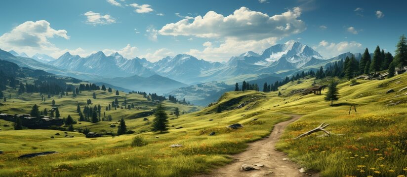 Beautiful sunshine over the mountains