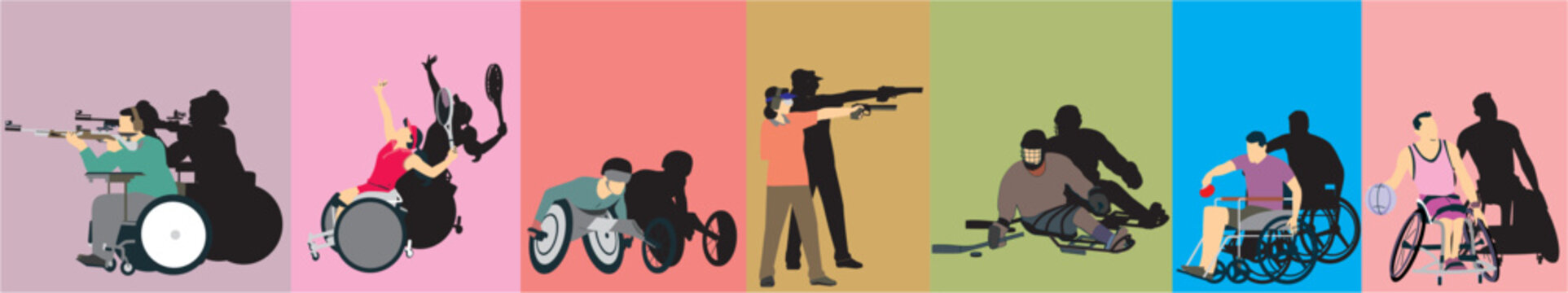 set of para athletes
