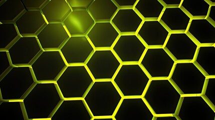 A background with neon yellow triangles arranged in a honeycomb pattern