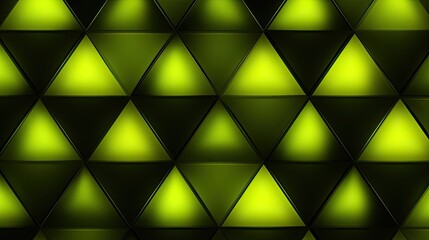 Fototapeta na wymiar A background with neon yellow triangles arranged in a random pattern with a gradient effect and a radial blur