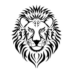 Lion Head black color vector