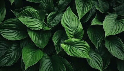 green leaves on a wall background