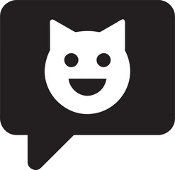 chat box with an emoji representing emotions in conversation, icon