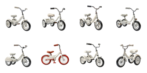 set collection 3 wheel bicycle Artificial Intelligence Generative