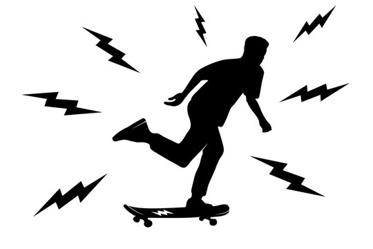 silhouette of a skateboard