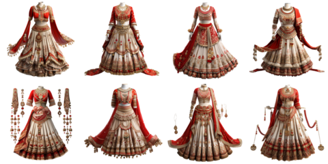 set collection traditional Indian clothes Artificial Intelligence Generative