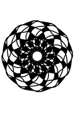 black and white design sphere symbol