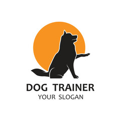 design logo ideas training dogs vector template. logo  suitable for dog trainer company, dog shop, dog food store