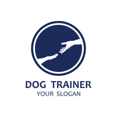 design logo ideas training dogs vector template. logo  suitable for dog trainer company, dog shop, dog food store