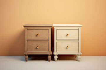 Chest of drawers isolated on grey background. 3d rendering - illustration