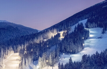 Winter mountain Bjelasnica landscape
