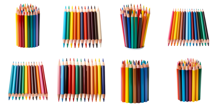 set collection colored pencils Artificial Intelligence Generative