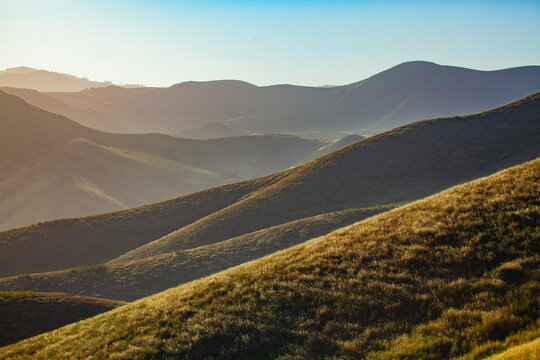 Rolling hills in the late afternoon, Lompoc California, USA