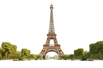 Foto op Canvas The Eiffel Tower is isolated on a Transparent background. Generative AI © STF Design 
