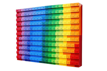 Obraz premium Background photo of colorful plastic toy constructor details isolated on a Transparent background. Generative AI
