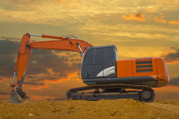 excavator at work in the construction
