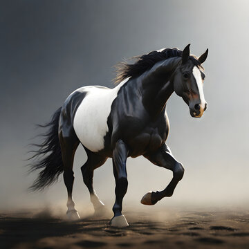 Minimalist Black White Horse