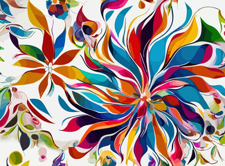 colorful abstract Floral: A riot of colors and shapes in this mesmerizing pattern. Dive into a world of vibrant beauty.	