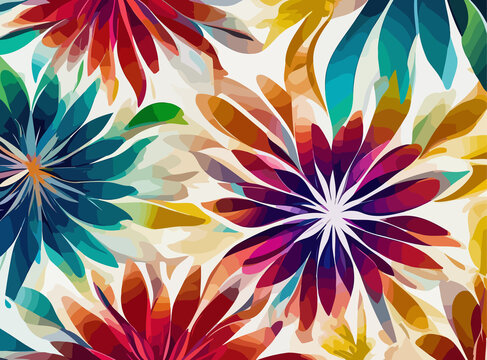 colorful abstract Floral: A riot of colors and shapes in this mesmerizing pattern. Dive into a world of vibrant beauty.	