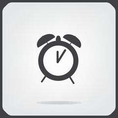 Clock, alarm clock icon, vector illustration on a light background. Eps 10.