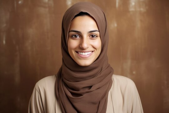 Photo of a beautiful young muslim woman smiling