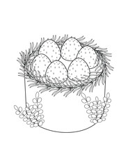  strawberry cake and white cream coloring page