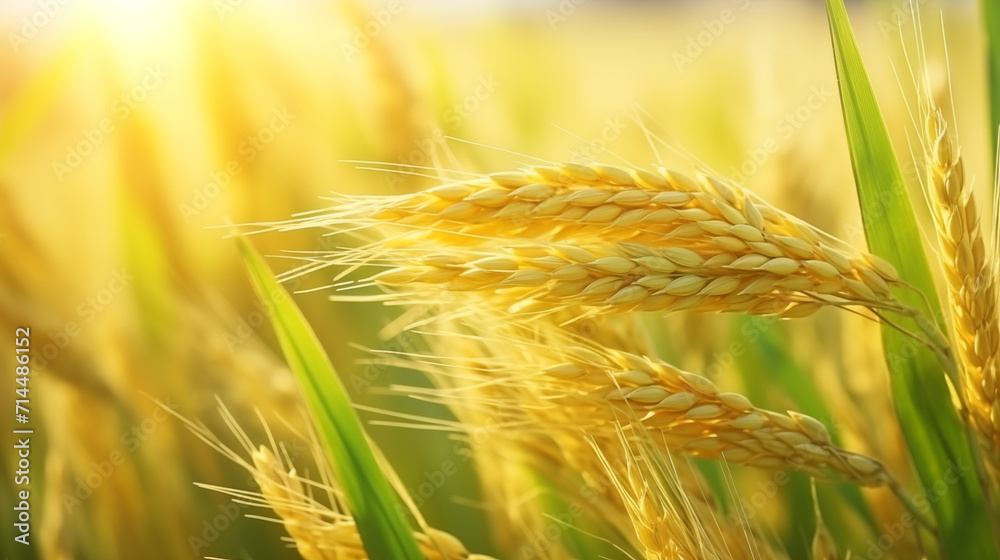 Wall mural ears of wheat on a field