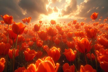 Fototapeta na wymiar colorful tulip meadows field professional photography