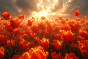 Foto op Plexiglas colorful tulip meadows field professional photography © NikahGeh