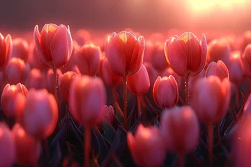 Fotobehang colorful tulip meadows field professional photography © NikahGeh