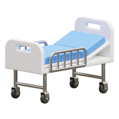3D Render Hospital Bed Icon, illustration isolated on white background, suitable for website, mobile app, print, presentation, infographic, and other projects.