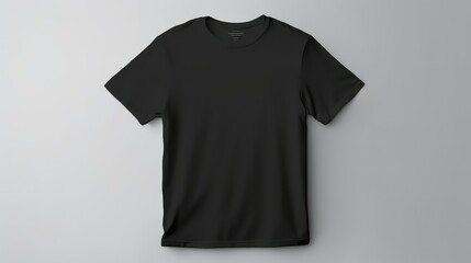 Black t-shirt mockup on grey background