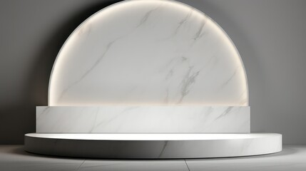 White marble pedestal blank podium in floor room