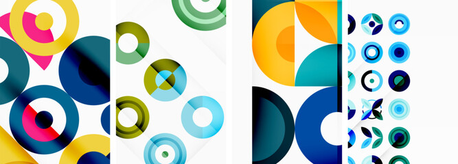 Round geometric elements and circles in background design for wallpaper, business card, cover, poster, banner, brochure, header, website