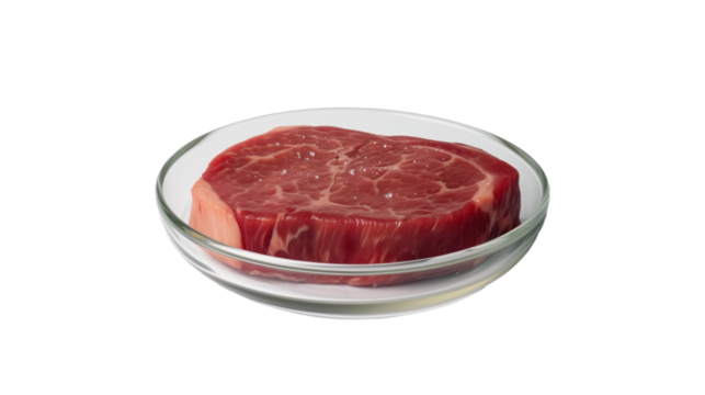 artificial lab grown meat in petri dish