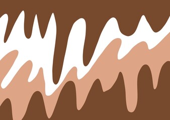 brown Abstract wavy backgrounds. Hand drawn various shapes and doodle objects illustrations Ikat