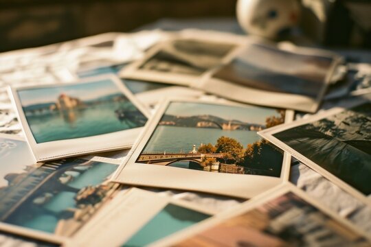 A collection of polaroid photos from a European vacation