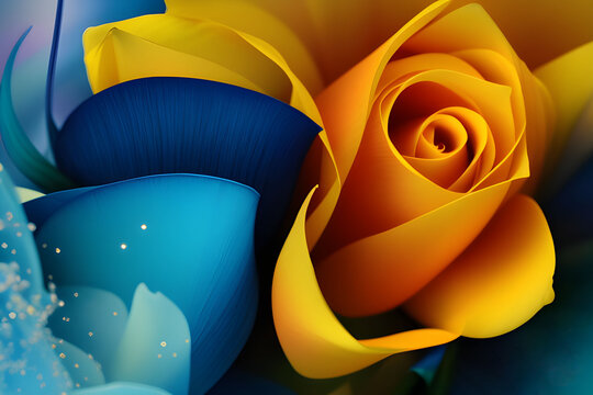 yellow flower on blue background