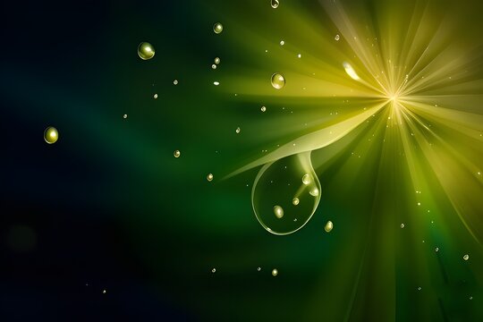 abstract background with leaves and glowing flower