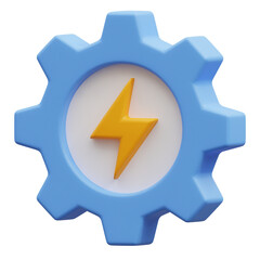 3D Render Power Setting Icon, illustration isolated on white background, suitable for website, mobile app, print, presentation, infographic, and other projects.