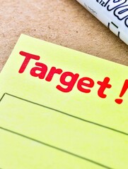 Target text on a sticky note