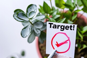 Target text on a sticky note