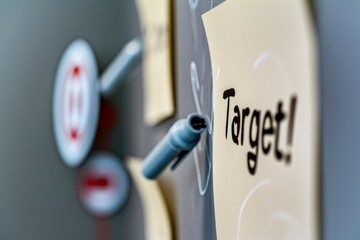 Target text on a sticky note