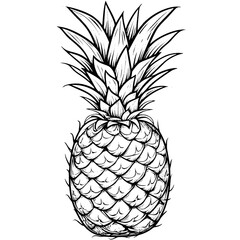 Pineapple Black and White Clipart vector svg 