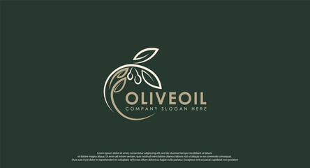 Natural Herbal Olive Oil Plant, Olive Leaf Flower logo design